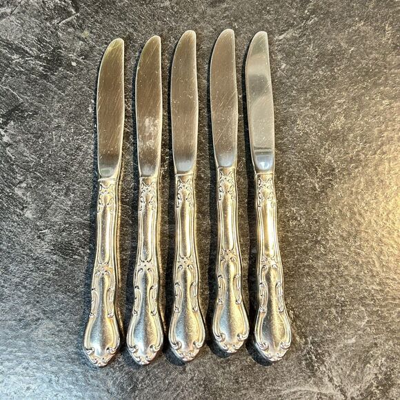 Set of 5 TOWLE‎ MERRIMACK Stainless Steel Crafted USA DINNER KNIVES - Picture 1 of 3